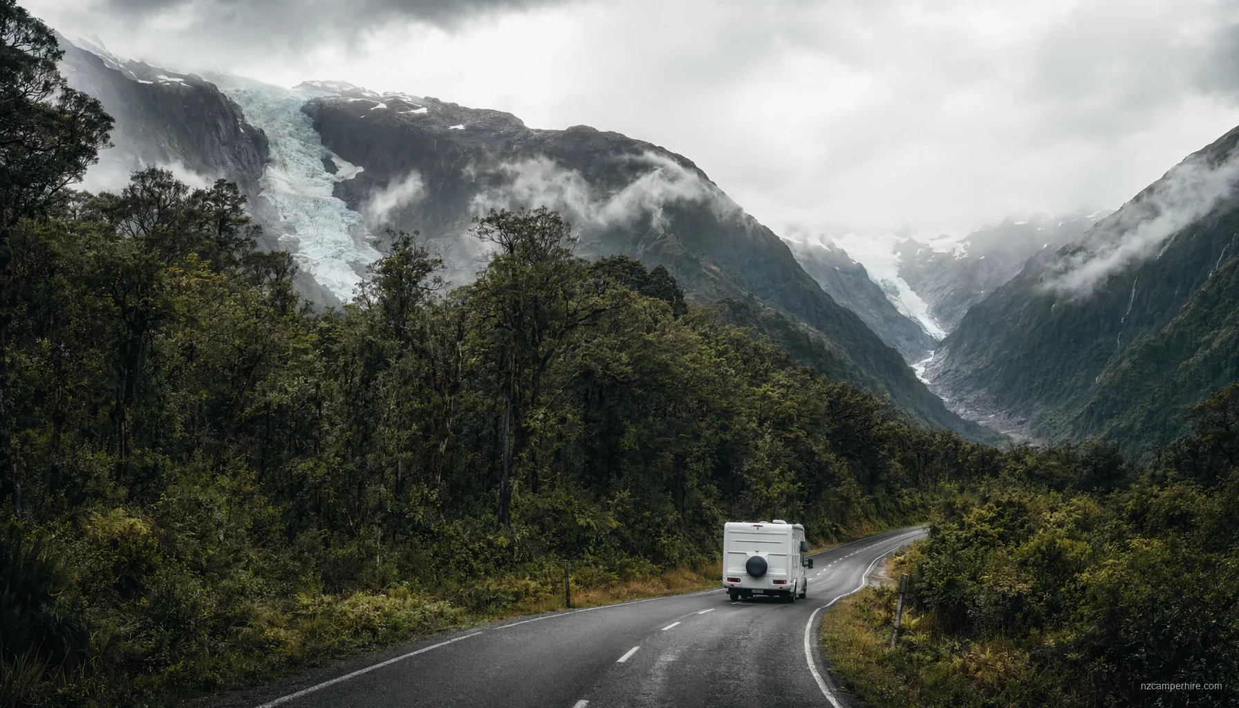 Franz Josef to Fox Glacier — motorhome drive guide — NZ campervan route