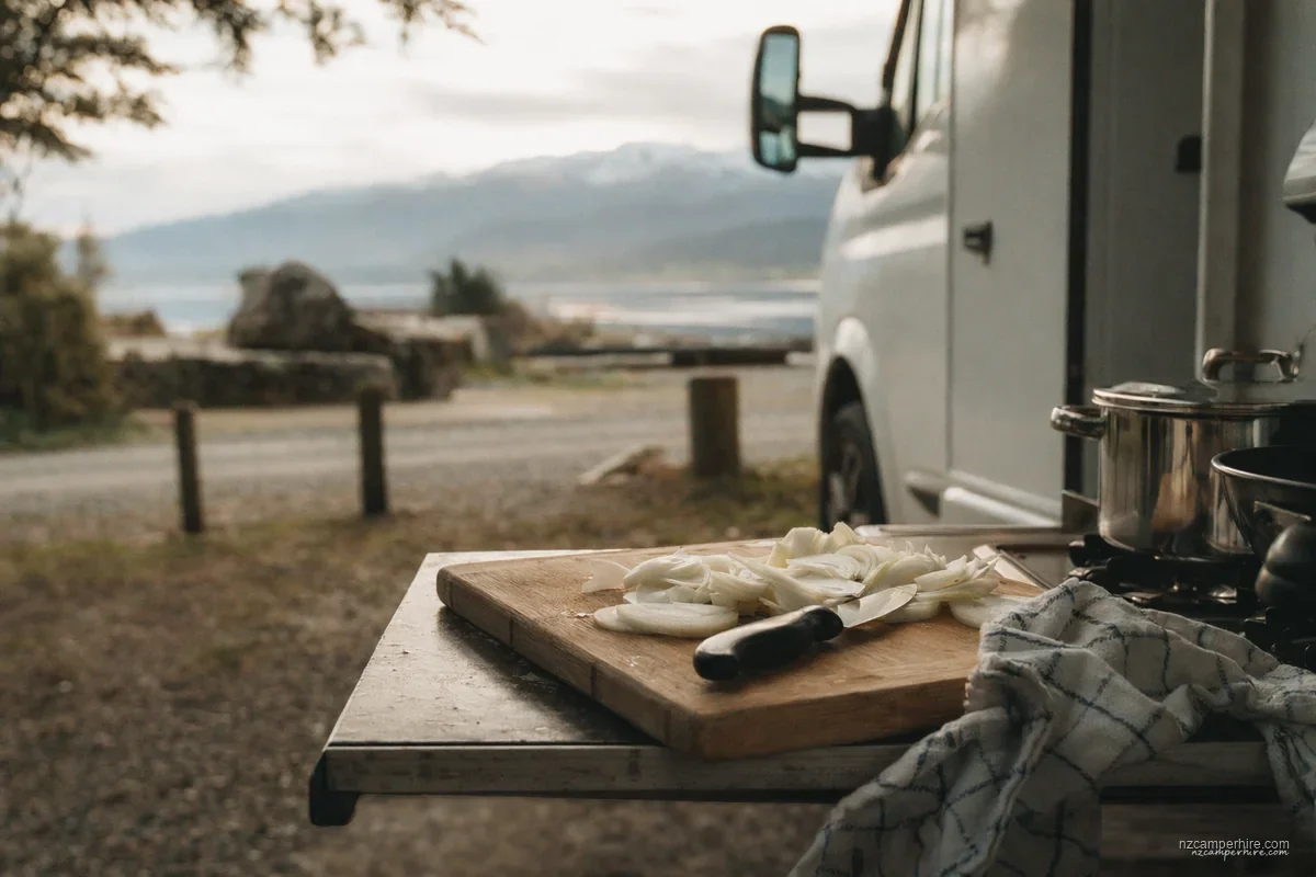 A practical moment from Cook Strait ferry with a campervan