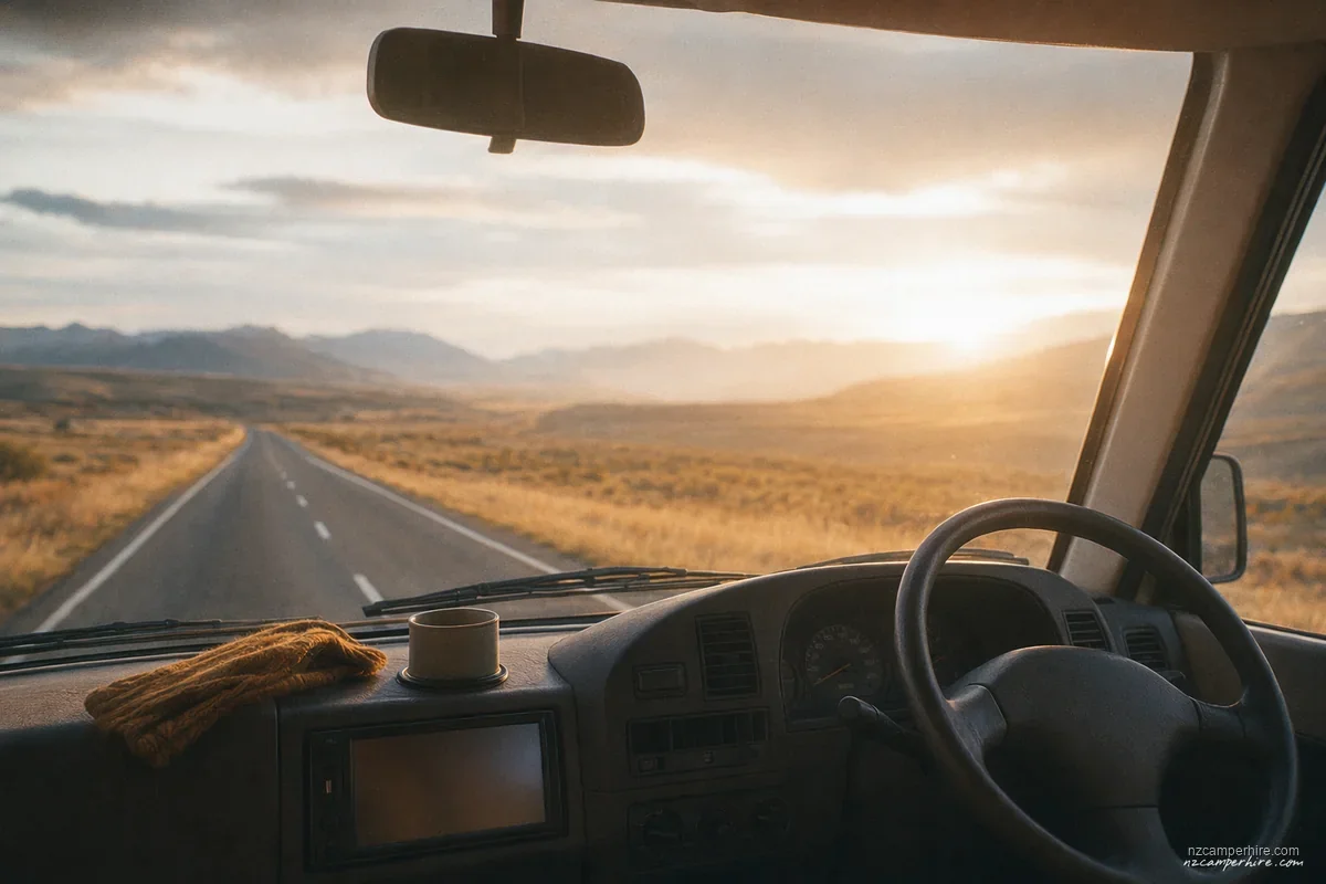 A quiet moment on the Dunedin to Queenstown — motorhome drive guide route